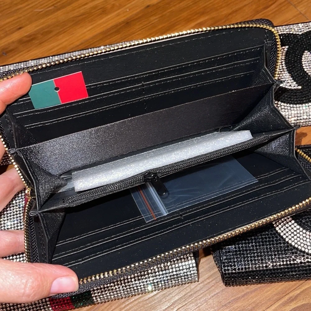 Dior Sparkling Silver and Red Wallet